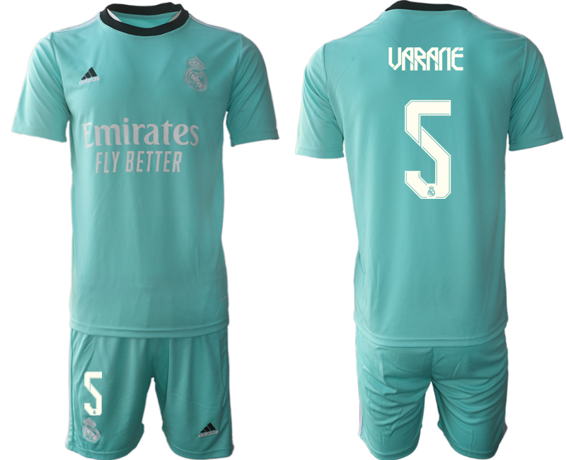 Men 2021-2022 Club Real Madrid second away Light blue #5 Soccer Jersey->paris st german jersey->Soccer Club Jersey